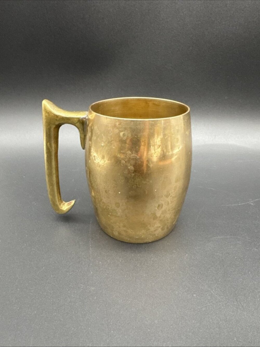 Vintage Solid Brass Coffee Mug Beer Tankard Stein Mule Cast Brass Unique Handle